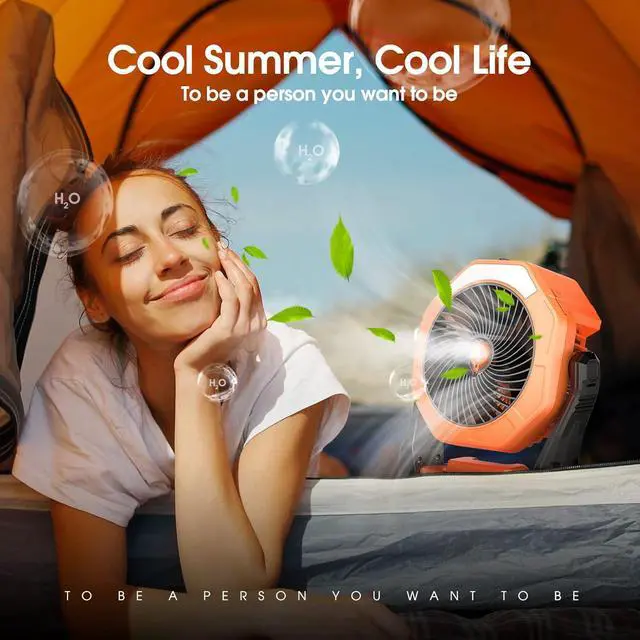 Alt view image 6 of 7 - Ausic HH-V4 Portable Fan, Outdoor Fans for Patios with Water Mist