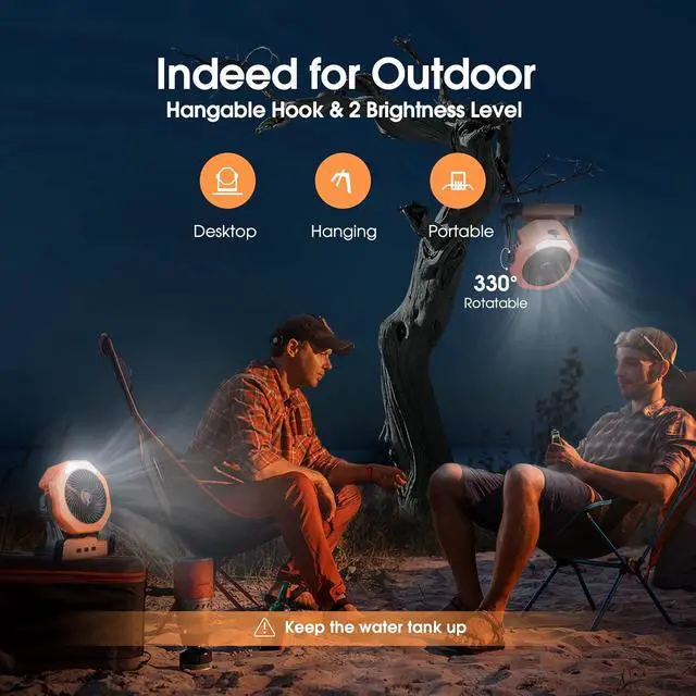 Alt view image 4 of 7 - Ausic HH-V4 Portable Fan, Outdoor Fans for Patios with Water Mist