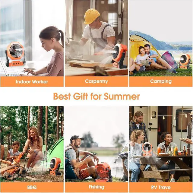 Alt view image 7 of 7 - Ausic HH-V4 Portable Fan, Outdoor Fans for Patios with Water Mist
