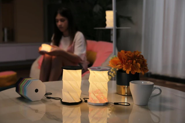 Alt view image 7 of 7 - Mini Foldable LED Desk Lamp USB Rechargeable & Portable - Dimmable Touch Control Light with Adjustable Height up to 5 1/2 for Office, Travel, Bedside - Sleek & Modern (Sky)