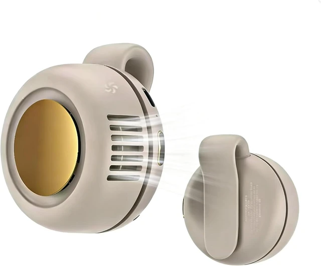 Main image of Portable Silent Mini Bladeless Fan Clip On, Rechargeable Wearable Clip On Fan for Shirt, Adjustable 3 Speeds & Queit Small Waist & Neck Cooling Fan, Suitable for Outdoor Travel Office (White)