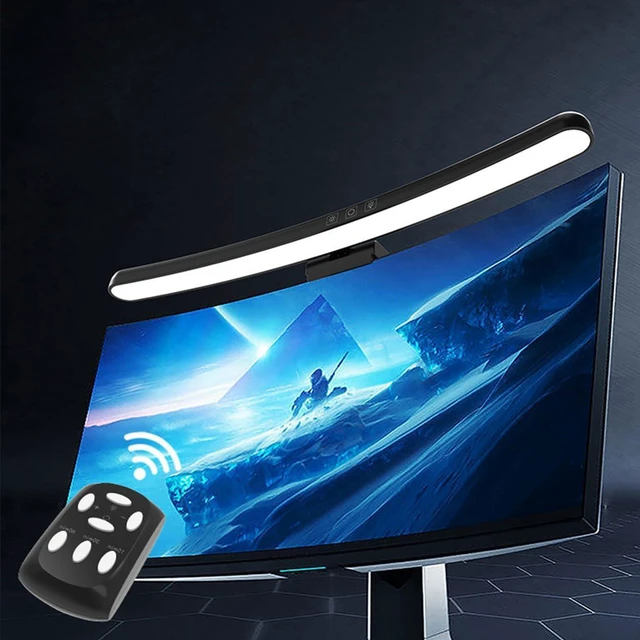 Alt view image 4 of 5 - Computer Monitor Light Bar Curved Screen Light with Touch Control Wireless Remote Control Brightness Adjusted LE12 B