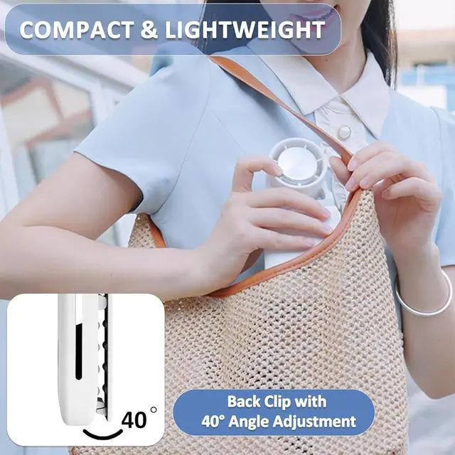 Alt view image 5 of 7 - Portable Handheld Fan, Ultra High RPM Clip-on Turbo Fan Rechargeable Personal Fans with LED Display 100 Speeds Wind Adjustable Angle, Multifunctional Mini Fans for Waist Table Neck (Sapphire Blue)