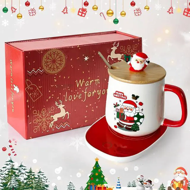 Main image of Christmas Coffee Warmer with Mug Set, Coffee Cup Warmer Coffee Mug Warmer with Auto Shut Off for Desk Home Office, Coffee Gifts Xmas Gifts for Coffee Lovers Mom Her Wife Girlfriend Daughter