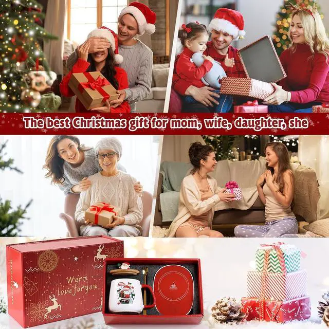 Alt view image 6 of 7 - Christmas Coffee Warmer with Mug Set, Coffee Cup Warmer Coffee Mug Warmer with Auto Shut Off for Desk Home Office, Coffee Gifts Xmas Gifts for Coffee Lovers Mom Her Wife Girlfriend Daughter