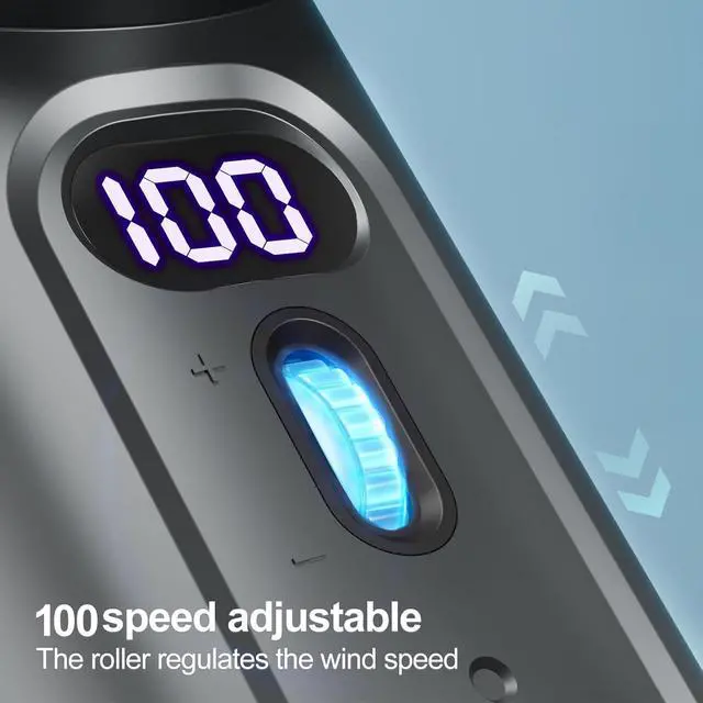 Alt view image 7 of 7 - Turbo Portable Handheld Fan, Speed(1-100) Adjustable Mini Portable Fan, 4000mAh Battery Rechargeable Personal Mini Fan, Small Handheld Fan with Digital Display for Travel, for Men, Black
