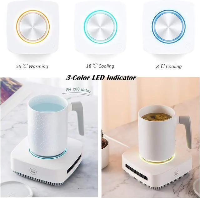 Alt view image 3 of 7 - Cup Cooler-Coffee Warmer Desktop 2IN1,31 - 46 Coffee Tea Drinks Mug Warmer Cooler Desktop Heating and Cooling Beverage Plate For Water,Milk,Beer,Cocoa (white)