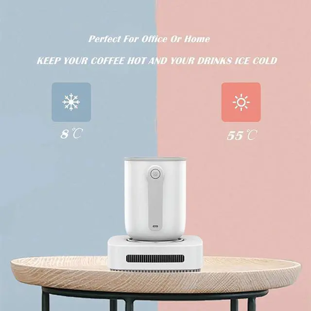 Alt view image 2 of 7 - Cup Cooler-Coffee Warmer Desktop 2IN1,31 - 46 Coffee Tea Drinks Mug Warmer Cooler Desktop Heating and Cooling Beverage Plate For Water,Milk,Beer,Cocoa (white)