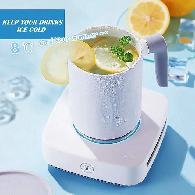 Alt view image 4 of 7 - Cup Cooler-Coffee Warmer Desktop 2IN1,31 - 46 Coffee Tea Drinks Mug Warmer Cooler Desktop Heating and Cooling Beverage Plate For Water,Milk,Beer,Cocoa (white)