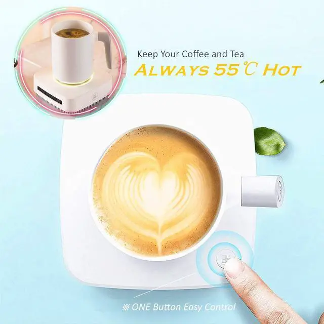 Alt view image 6 of 7 - Cup Cooler-Coffee Warmer Desktop 2IN1,31 - 46 Coffee Tea Drinks Mug Warmer Cooler Desktop Heating and Cooling Beverage Plate For Water,Milk,Beer,Cocoa (white)