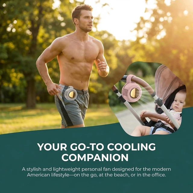 Alt view image 6 of 7 - 2026 New Portable Silent Mini Bladeless Electric Fan, Portable Small Clip On Fan, Rechargeable Adjustable 3-Speed Suspended Whirlwind Fans for Outdoor & Travel & Office, Travel Accessories