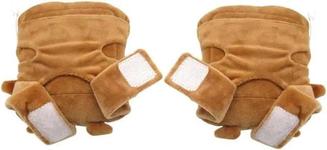 Alt view image 3 of 7 - USB Warmer Heated Gloves Cute Hand Warmers Gloves Fingerless Cute Toast Shape New Year Gift Winter Gloves
