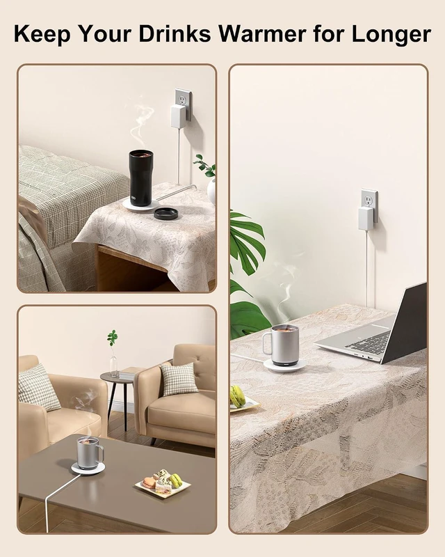 Alt view image 5 of 7 - WUKUR Charging Coaster 2 Compatible with Temperature Control Mug 2 and 1, Charger Dock Base for Smart Travel Temperature Cup Accessories, White