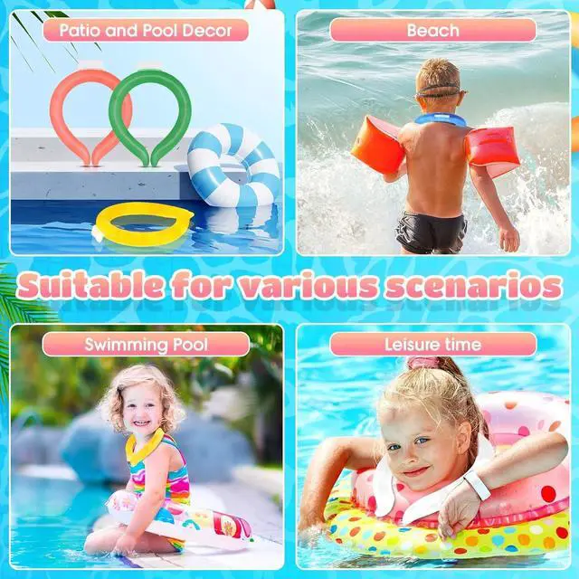 Alt view image 5 of 6 - Preboun 5 Pcs Neck Cooling Tube Ice Cooling Ring Reusable Neck Wraps Wearable Hands Free Cold Ice Pack Gel for Hot Weather Summer Outdoor Indoor Cooling Heat Dissipation(Fresh Colors)