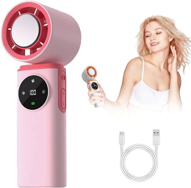 Main image of Ayland Portable Handheld Fan, 6000mAh Travel Fan with Ice Cooling, 199 Levels Stepless Speed, 20H Long Battery Life, 20000RPM Turbo, USB-C Rechargeable for Summer, Concerts & Outdoor Use