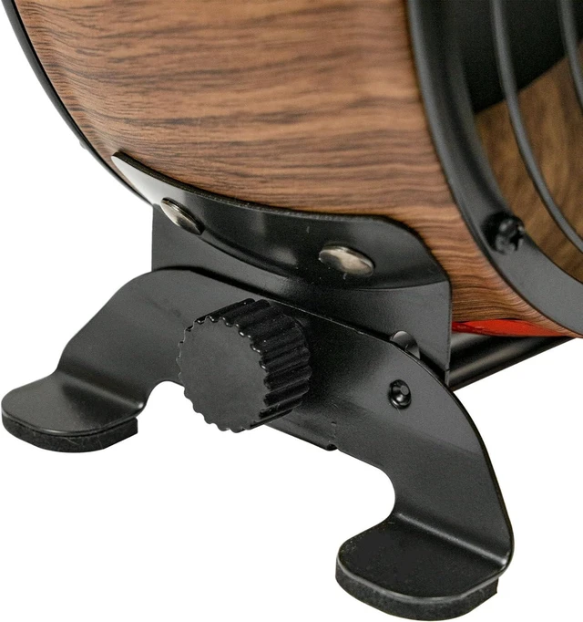 Alt view image 3 of 5 - JL Missouri Parts & Misc. Retro All Metal Desktop Fan AC or USB, 5" 3 Speed Wood Grain Drum Desk Adjustable Tilt, 300CFM, Poweful & Quiet