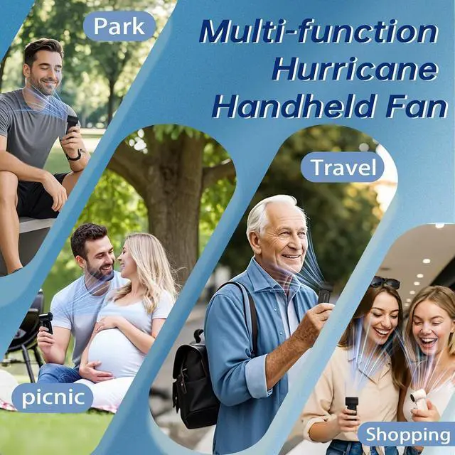 Alt view image 6 of 7 - 2025 Portable Handheld Turbo Fan, 5000mAh Rechargeable Battery Powered Mini Handheld Fans with 23000RPM Powerful Cooling, Pocket Fan Gift for Outdoor Travel Office Eyelash Face Makeup (Black)