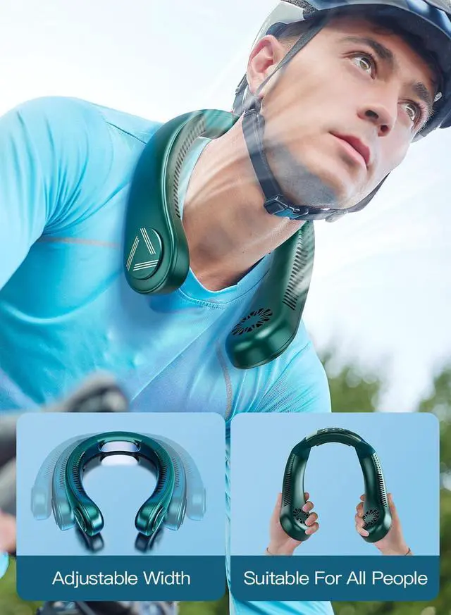 Alt view image 6 of 6 - Neck Air Conditioner, Portable Neck Fan with Cooling Plate, 3 Speeds Powerful AC Neck Fan Cooling Device 3 Mode Neck Cooler, Rechargeable 4000 mAh Personal Wearable Air Conditioner for Outdoor/Travel