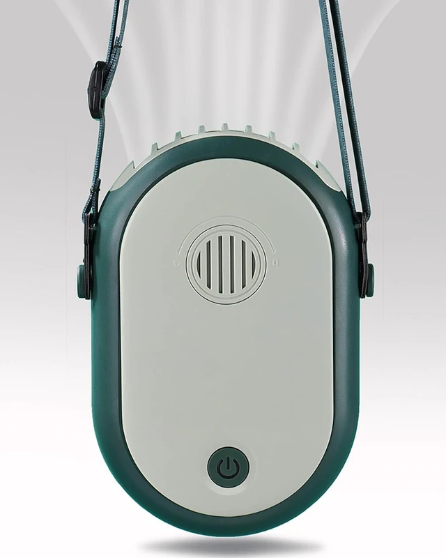 Main image of Portable Hanging Neck Fan Wearable Personal Handheld Fan Battery Operated USB Rechargeable 3 Speed Mini Handheld Air Cooling Necklace Fan for Women Eyelash Makeup Camping Outdoor, green