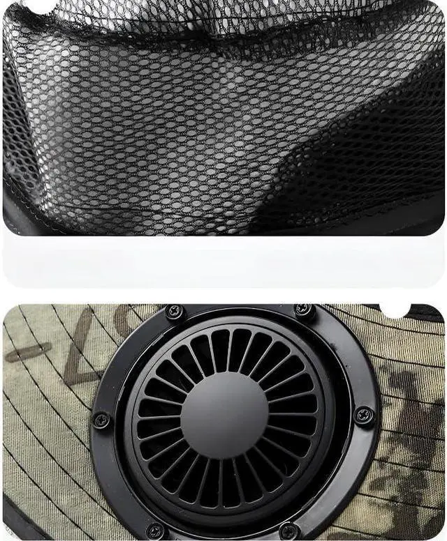 Alt view image 4 of 6 - Outdoor Portable Summer Sun hat Fan with 2 Solar Fans, New Fisherman hat Fan,Powered by Solar/USB Batteries. Green