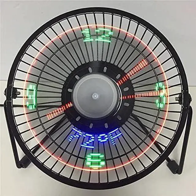 Main image of USB LED Clock Mini Fan with Real Time Temperature Display Desktop 360 Cooling Fans for Home Office Summer