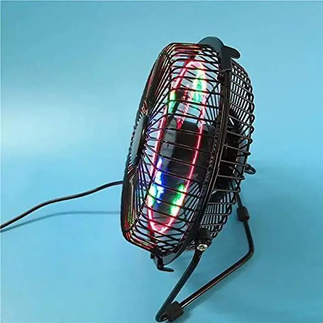 Alt view image 3 of 4 - USB LED Clock Mini Fan with Real Time Temperature Display Desktop 360 Cooling Fans for Home Office Summer