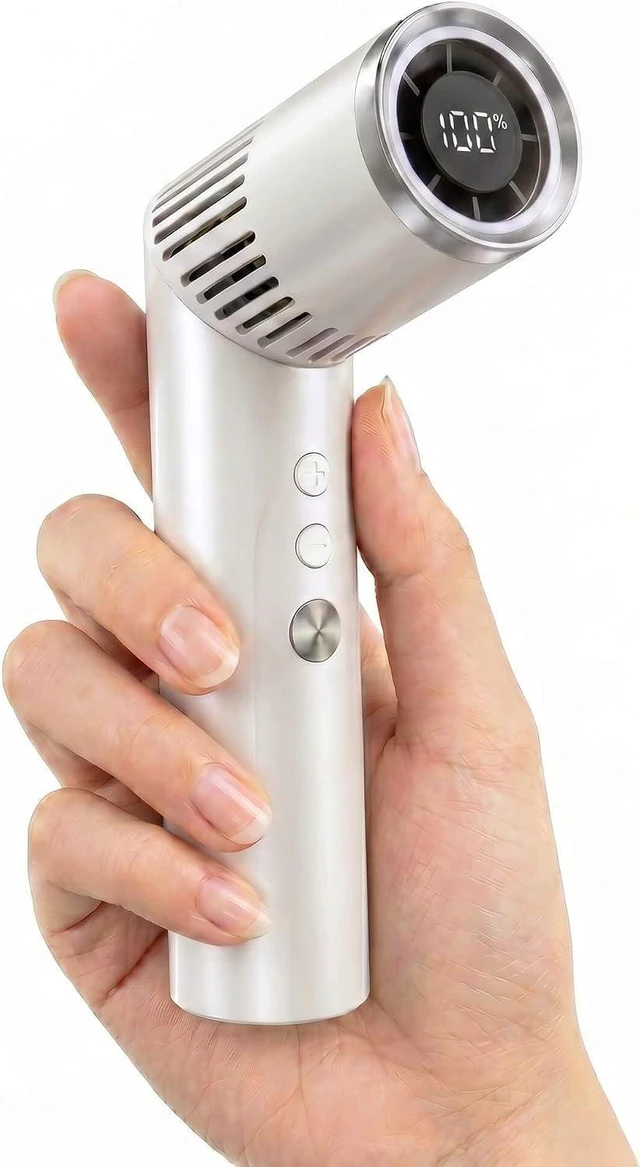Main image of 3-in-1 Handheld Fan with Flashlight, 199-Speed Stepless Personal Fan, 90° Foldable Desk Fan, 3000mAh Rechargeable Digital Display Fan, Summer Travel Essentials for Commute & Outdoor (White)
