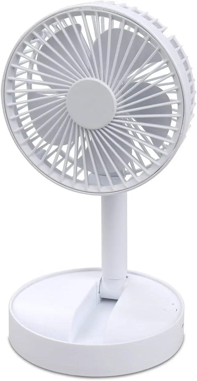 Alt view image 2 of 7 - Northern Chill Foldable and Adjustable Fan, for Desks, Floor, and Bedsides, USB and Battery Operated Fan with 2 Speeds, Super Quiet, and Adjustable, Compact and Lightweight for All Occasions (White)