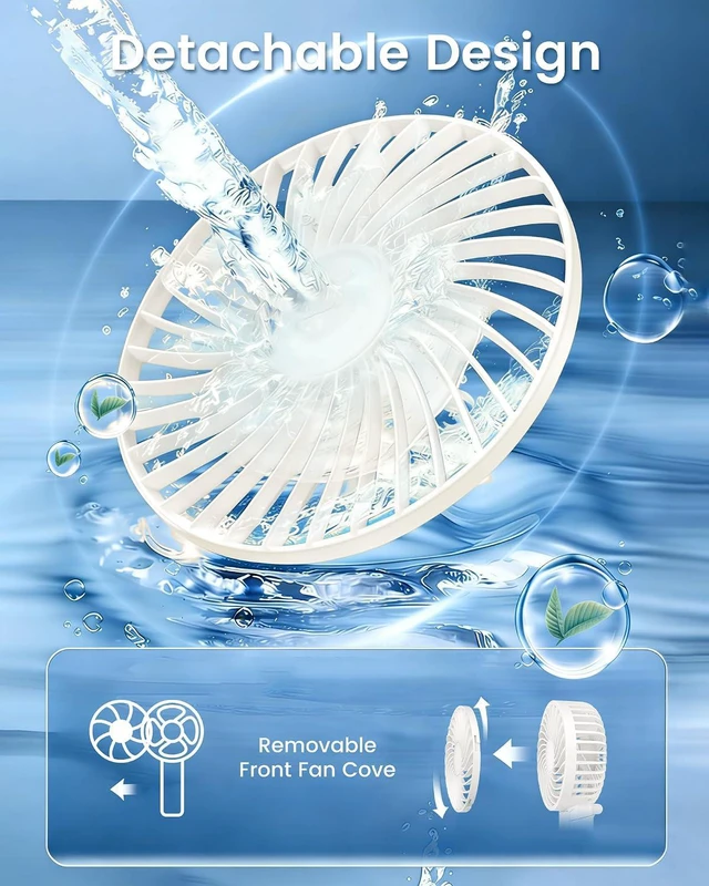 Alt view image 7 of 7 - Folding Hand Fans, 4000mAh Handheld Fan Rechargeable, Portable Fan Handheld 15H Runtime, 3 Speed Ultra Quiet, 180° Foldable 3-in-1 for Beach/Travel/Office/Camping, Lightweight Personal Fan