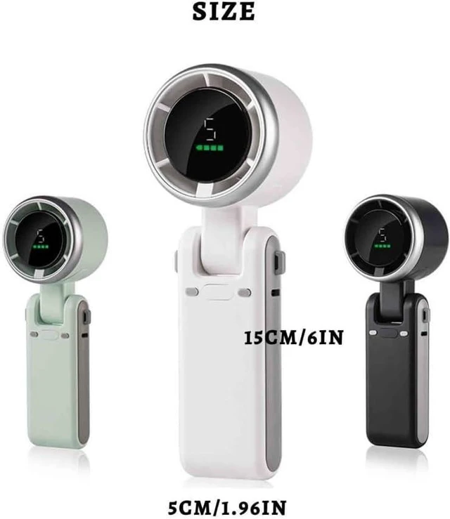 Alt view image 7 of 7 - JDIV Portable Handheld Turbo Fan - 5 gear wind, jet engine fan, folding turbine fan with air turbo tech cooling for Outdoor Activities, Travel, Working (Black)