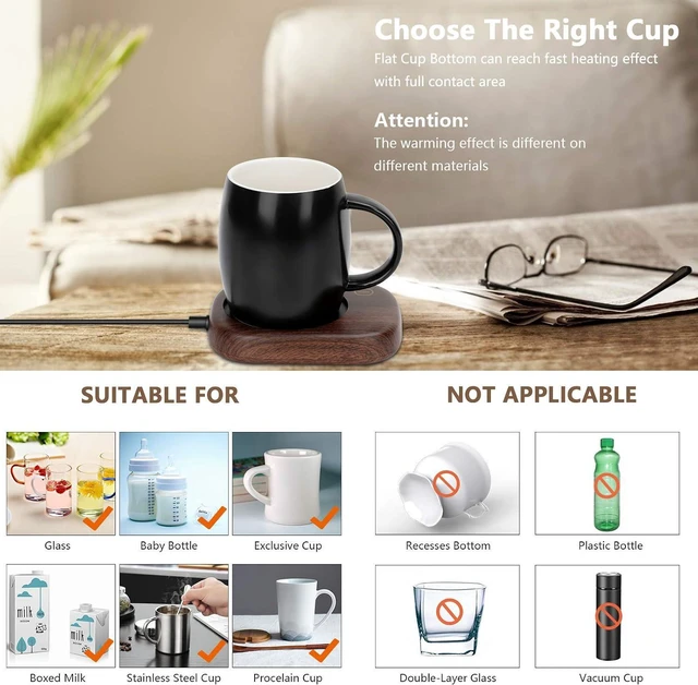Alt view image 7 of 7 - Electric Coffee Mug Warmer for Desk, POWERGIANT Electric Tea Warmer Heater for Office Home Desk, Auto Shut Off Warmer Plate For Beverage Coffee Hot Cocoa Tea Water Milk Drink