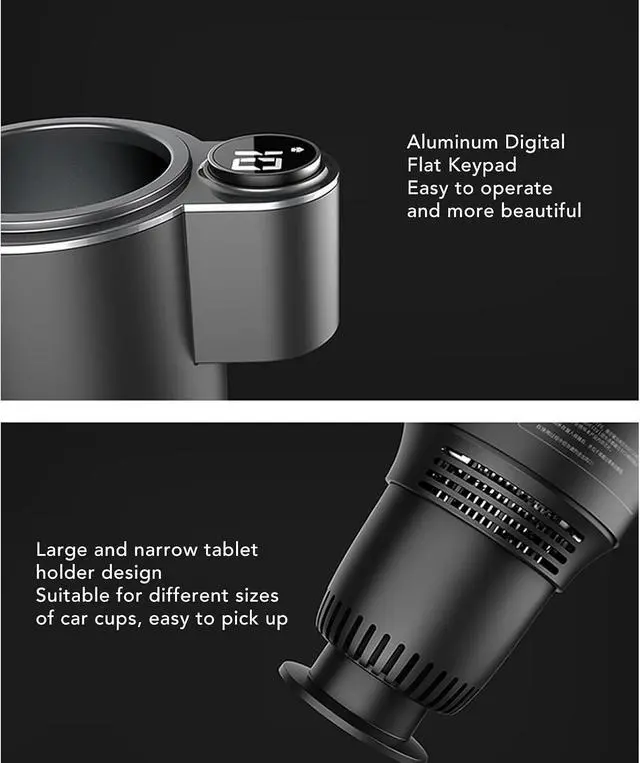 Alt view image 6 of 7 - Car Cup Cooler Warmer Smart Car Cup Mug Holder, 2 in 1 Smart Quick Heating Cooling Car Beverage Cup, Car Tumbler Holder for Coffee Baby Bottles Tea Drinks