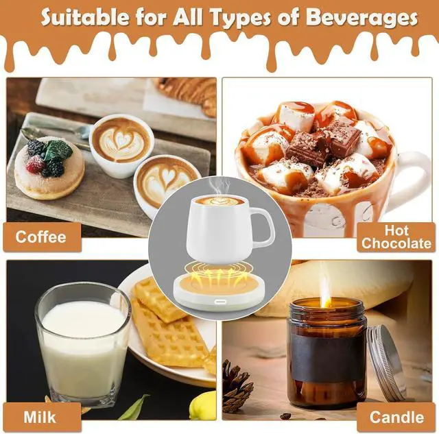 Alt view image 5 of 7 - Hot Mug Heater Coffee Warmer: Hibsr Electric Smart Beverage Cup Warmer Plate with Automatic Switch Gravity Sensor - Coaster of Beverage / Candle Wax / Tea Cups Warmers for Desk
