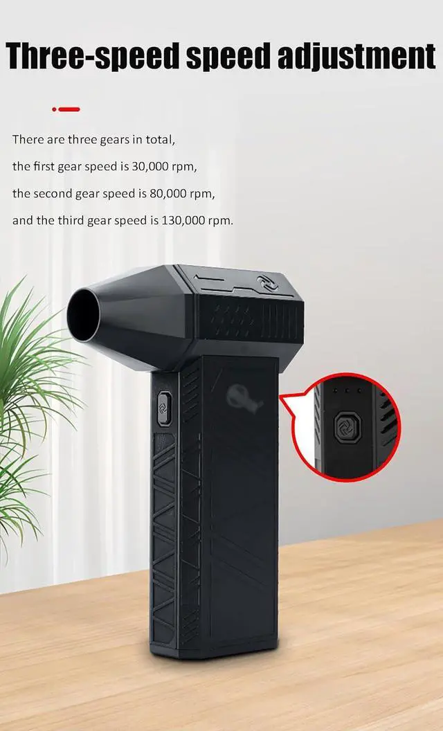 Alt view image 2 of 6 - Violent Mini Turbo Jet Fan,130000 RPM Cordless Powerful Blower with High Speed Duct Fan,Brushless Motor 52m/s Jet Dry Fan for Electronics Cleaning, Cars and Home Appliances