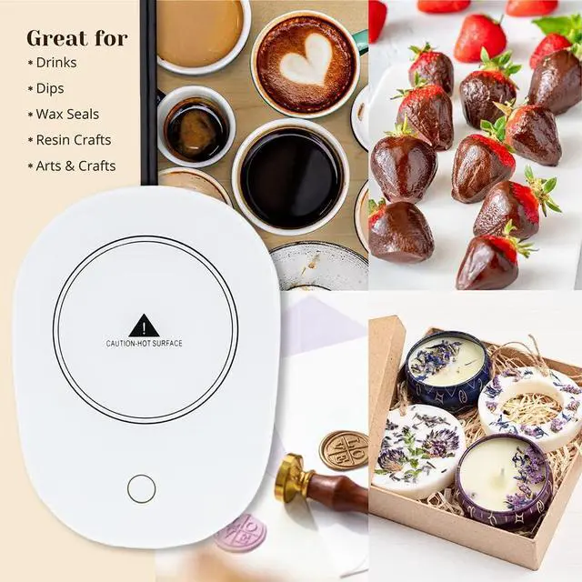 Alt view image 6 of 6 - Amruta Auto On/Off Gravity Induction Coffee Mug Warmer, Warming Plate for Coffee Mugs Tea Cups, Great for Beverages Coffee, Tea, Cocoa, Milk, Water (White)