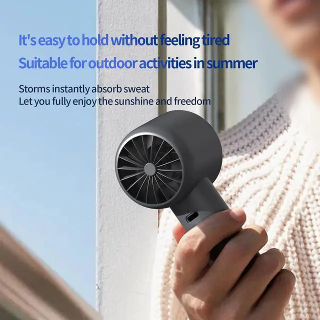 Alt view image 5 of 7 - Handheld Portable Fan, Ice Cooling Fan, High Speed, Rechargeable, 2000mAh,4H Max, LED Display, for Travel, Gift