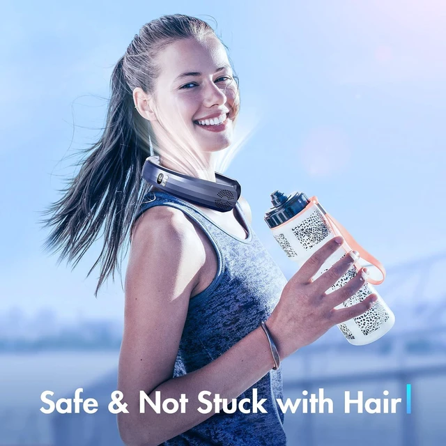 Alt view image 6 of 7 - Zymise Neck Fan Portable Bladeless Neck Fan Hands Free Personal Fans, 5000 mAh Battery Operated Neck Fan, 360 Cooling Wearable Fan, 3 Speeds Adjustment, Low Noise for Outdoor Indoor Office