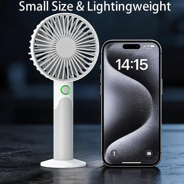 Alt view image 2 of 7 - Handheld Portable Fan,5000mAh Rechargeable Battery,Mini Travel Fan with Backup Power,Summer Essentials Gifts for Women Man (Green)