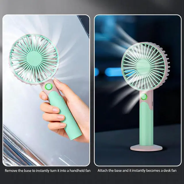 Alt view image 5 of 7 - Handheld Portable Fan,5000mAh Rechargeable Battery,Mini Travel Fan with Backup Power,Summer Essentials Gifts for Women Man (Green)