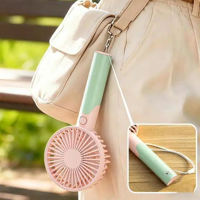 Alt view image 6 of 7 - Handheld Portable Fan,5000mAh Rechargeable Battery,Mini Travel Fan with Backup Power,Summer Essentials Gifts for Women Man (Green)