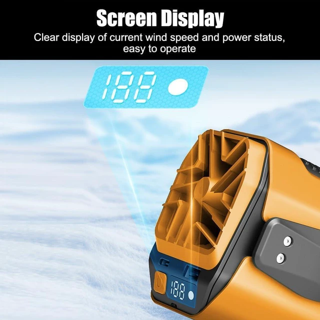 Alt view image 4 of 7 - MiOYOOW Waist Fan, Wearable Neck Cooling Fan with Flashlight, 100-Speed Adjustable, Digital Display, USB Charging