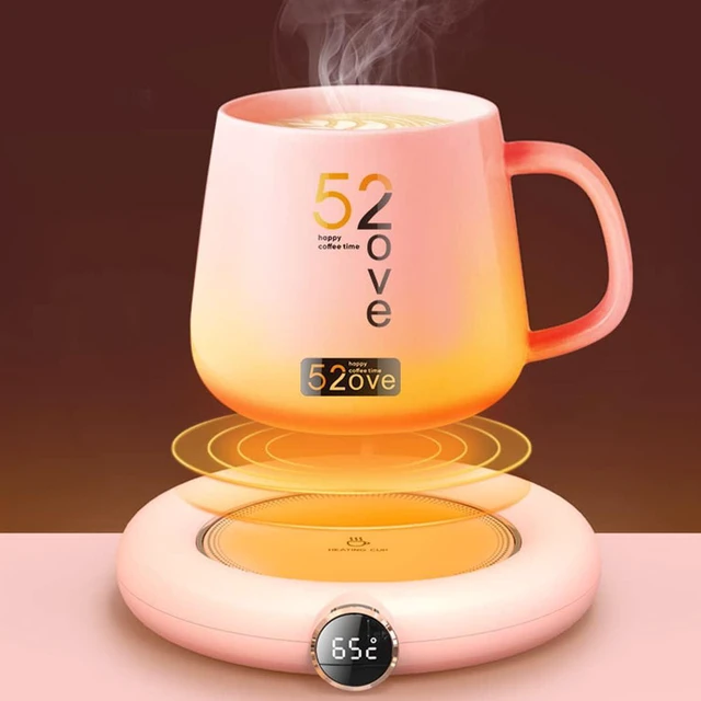 Alt view image 5 of 7 - Coffee Mug Warmer USB, 10w Electric Beverage Cup Warmer Non-slip Cup Heater Warmer Coaster with 3 Adjustable Temperature Setting for Tea Water Cocoa Soup Milk Desk Home Office(Pink)