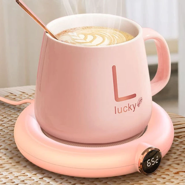 Alt view image 6 of 7 - Coffee Mug Warmer USB, 10w Electric Beverage Cup Warmer Non-slip Cup Heater Warmer Coaster with 3 Adjustable Temperature Setting for Tea Water Cocoa Soup Milk Desk Home Office(Pink)