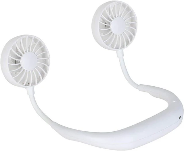 Main image of Mini Portable Hanging Neck Fan,Hands-Free Neck Band Hands-Free Hanging Double Fan USB Rechargeable Summer Portable Rechargeable Mini Fan-Black