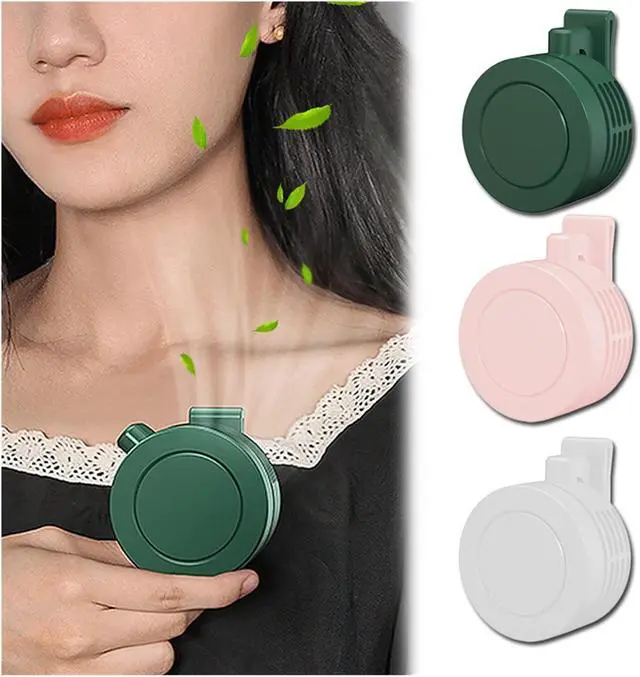 Alt view image 2 of 6 - Mini Clip On Fan USB Rechargable Cooling Office Home Traveling Portable(Green)