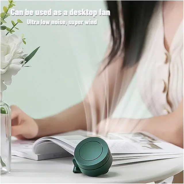 Alt view image 5 of 6 - Mini Clip On Fan USB Rechargable Cooling Office Home Traveling Portable(Green)