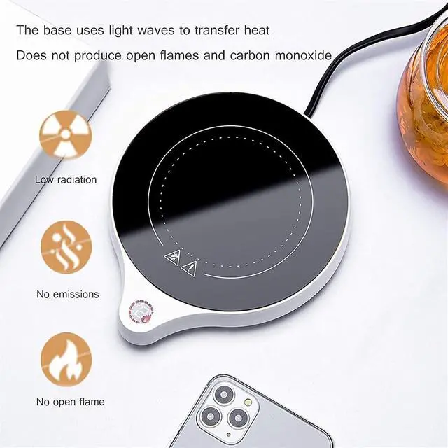 Alt view image 3 of 6 - Smart Coffee Warmer Insulation Heating Coaster Automatic Thermostat Beverage Warmer Auto On/Off Gravity-Induction Mug Warmer for Home and Office Desk Use Red