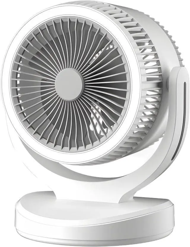 Main image of 3-Speed Usb Rechargeable Desk Fan, With Led Lamp, 360° Rotation, Quiet