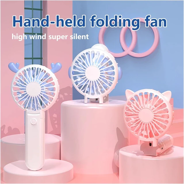 Alt view image 2 of 7 - Silent Mini Fan USB Rechargeable 92° Foldable Battery Operated(White)