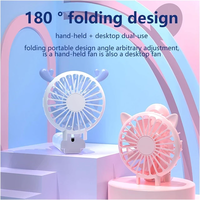 Alt view image 3 of 7 - Silent Mini Fan USB Rechargeable 92° Foldable Battery Operated(White)
